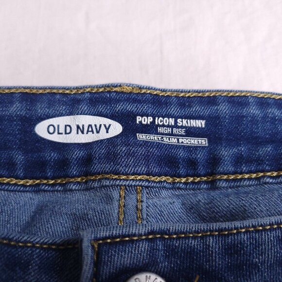 Old Navy Womens Pop Icon Skinny Jeans Plus 18 Medium Wash High Rise Distressed - Picture 7 of 8